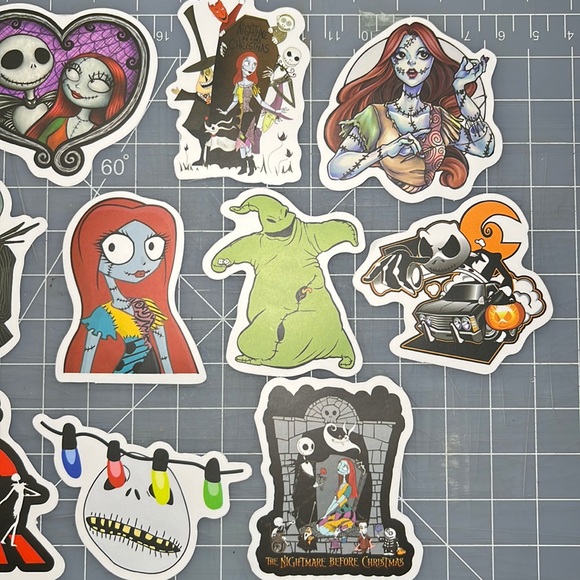 10 Nightmare Before Christmas Stickers Sally Jack Skellington - Picture 3 of 3